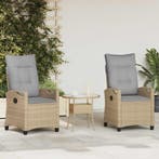 vidaXL Tuinstoel 2 pcs Beige en Licht Grijs 56 x 60 x 112 cm, Tuin en Terras, Verzenden, Nieuw
