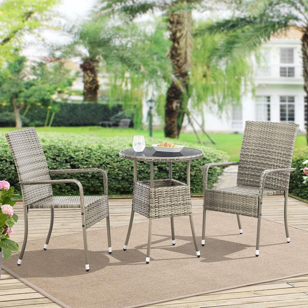 Veiling - Polyrotan Tuintafel / Bijzettafel / Balkontafel Yo - Tuintafels