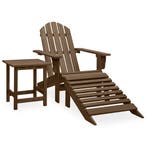 vidaXL Tuinstoel Adirondack voetenbank tafel massief, Verzenden, Nieuw, Hout