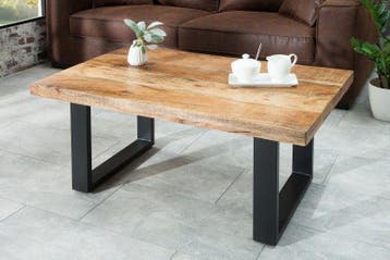 Design salontafel IRON CRAFT 100cm mangohout ijzer, Ophalen of Verzenden, Nieuw