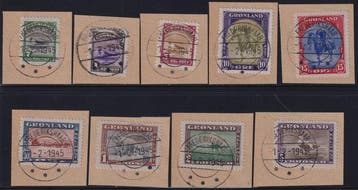 Groenland 1945 - Koning Cristiano en Vedute Serie Completa, Gestempeld