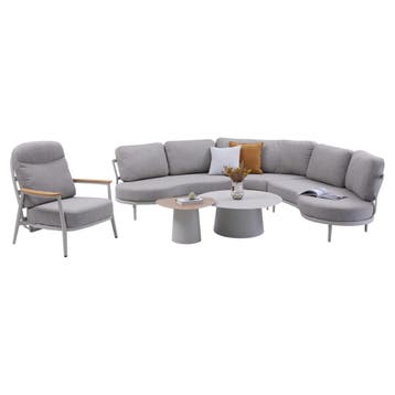 Savanna organische loungeset 6 delig aluminium latte, Ophalen of Verzenden, Nieuw, Aluminium