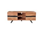 Massief tv-meubel AMAZONAS 160cm acacia metalen lowboard, Huis en Inrichting, Kasten | Televisiemeubels, Ophalen of Verzenden