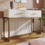 Moderne witte opbergkast met 2 lades – 100×45×75 cm, Huis en Inrichting, Tafels | Kaptafels, Verzenden, Nieuw