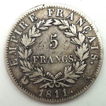 Frankrijk. Napoléon I (1804-1814). 5 Francs 1811-A, Paris