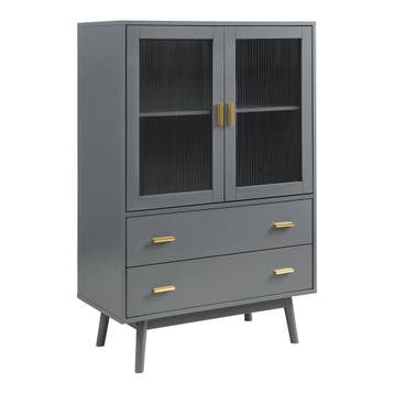 Vitrinekast Susa 120x80x40 cm grijs [en.casa], Verzenden, Nieuw