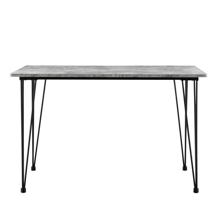 Eettafel Bordeaux 120x70x75 cm MDF en staal betonlook, Huis en Inrichting, Tafels | Eettafels, Verzenden