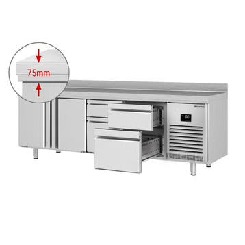 GGM Gastro | Koelwerkbank PREMIUM PLUS - 2452x700mm - met 2, Verzenden, Nieuw in verpakking, RVS Meubilair