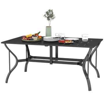 TRUUSK Tuintafel Staal 150x90 cm - Weerbestendig - Met Parap, Verzenden, Nieuw