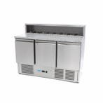 Pizzawerkbank - 137 cm - 3 Deuren - 8 x 1/6 GN - incl. RVS, Verzenden, Nieuw in verpakking, Koelen en Vriezen