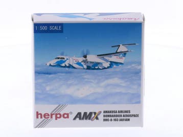 Schaal 1:500 Herpa 511471 DHC-8-103 AMX Dash8 Q100 Amakus..., Hobby en Vrije tijd, Ophalen of Verzenden, Zo goed als nieuw