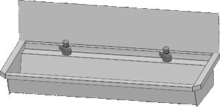 RVS 304 Wastrog met 2 kranen | 120x19,7x47,4 cm, Zakelijke goederen, Verzenden, Nieuw in verpakking