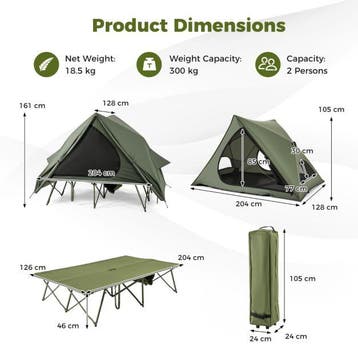 2dekans | Coast Veldbed met tent voor 2 Personen -, Ophalen of Verzenden, Zo goed als nieuw