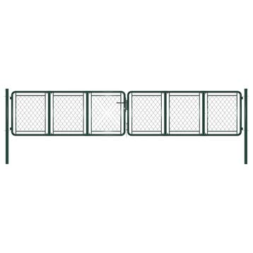 vidaXL Tuinpoort staal 400x75 cm groen, Verzenden, Nieuw