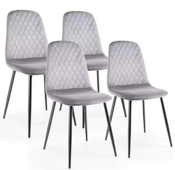 Set van 4 Fluwelen Eetkamerstoelen – Comfortabel en Stevig, Huis en Inrichting, Stoelen, Verzenden, Nieuw