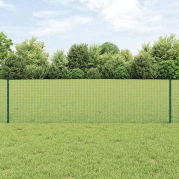 vidaXL gelast draadhek met palen 0,6 x 25 m Staal en PVC, Tuin en Terras, Verzenden, Nieuw, IJzer