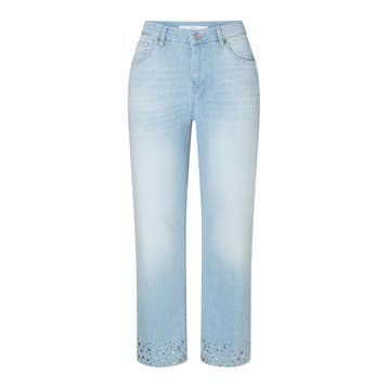 MAC • lichtblauwe Culotte hem glam jeans • 36, Kleding | Dames, MAC, Verzenden, Nieuw, Blauw