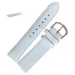 Fako - Horlogebandje - Leer - 20mm - Wit, Sieraden, Tassen en Uiterlijk, Horloges | Heren, Verzenden, Nieuw