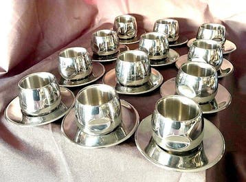 AMC Art design - Koffieservies voor 12 (26) - Staal -