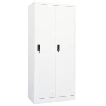 vidaXL Kledingkast 80x50x180 cm staal wit, Huis en Inrichting, Kasten | Kledingkasten, Verzenden, Nieuw