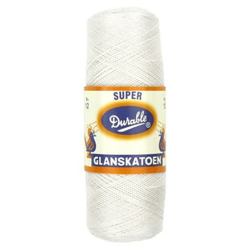 Durable Glanskatoen Nr. 12 - 009 wit - Katoen Garen, Ophalen of Verzenden, Nieuw