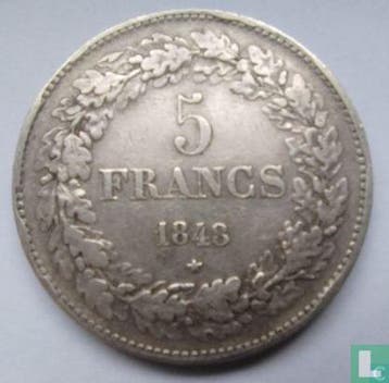 België 5 francs 1848, Postzegels en Munten, Munten | België, Verzenden, Losse munt, Goud