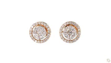 Oorbellen - 18 karaat Roségoud - 1.21ct. tw. Diamant, Sieraden, Tassen en Uiterlijk, Oorbellen, Nieuw