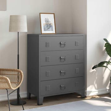 vidaXL Ladekast industrieel 78x40x93 cm metaal, Kinderen en Baby's, Kinderkamer | Commodes en Kasten, Verzenden, Nieuw