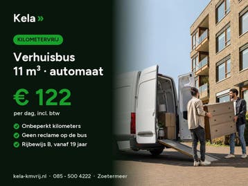 Verhuisbus 11 m³ huren € 122/dag · KM-VRIJ · automaat, Verhuiswagen of Bestelauto