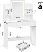 24goodz Kaptafel met LED-verlichting - Verlichte Spiegel - R, Verzenden, Nieuw
