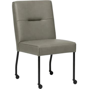 Leren eetkamerstoel met wieltjes Lucky, Bohemian, Industrieel, Modern, Scandinavisch, Nieuw, Leer, Ophalen of Verzenden