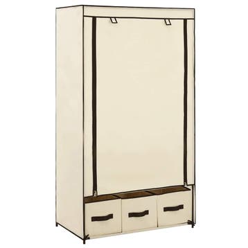 vidaXL Kledingkast 87x49x159 cm stof crème, Verzenden, Nieuw