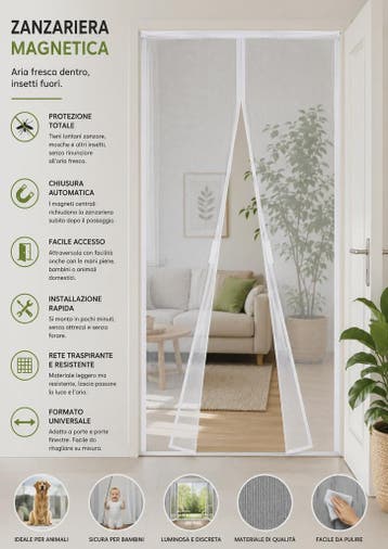 Magnetisch Deurhor met Automatische Sluiting - Insectenweren