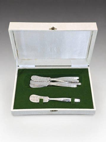 Eetservies voor 6 (8) - Verzilverd - Engeland Queen Anne