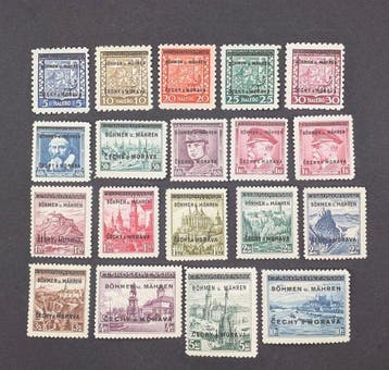 Bohemen en Moravië 1939 - Mi.-Nr. 1-19 postfris - komplett, Gestempeld