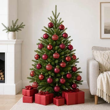 vidaXL Kerstballen set 75 st Wijnrood 6 cm Polystyreen, Verzenden, Nieuw