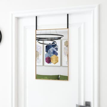 vidaXL Deurspiegel 40x60 cm glas en aluminium goudkleurig, Huis en Inrichting, Woonaccessoires | Spiegels, Verzenden, Nieuw
