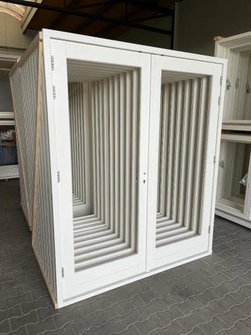Dubbele tuindeuren hardhout | Mega Voorraad | Vanaf 1510, Deurkozijn, Nieuw, Ophalen of Verzenden, 150 tot 225 cm