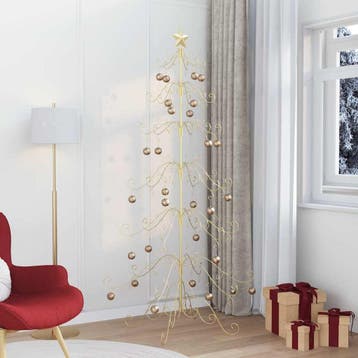 vidaXL Metalen kerstboom Goud 215 cm Poedercoating staal, Verzenden, Nieuw
