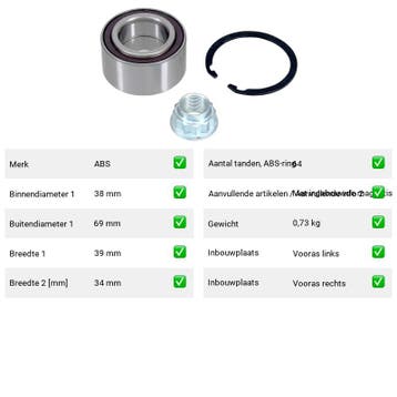Wiellager Vooras Toyota Aygo 1.0 (2005-2014), Auto-onderdelen, Verzenden, Nieuw, Toyota