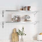 vidaXL Wandschappen 2 st 100x23,5 cm roestvrijstaal, Verzenden, Nieuw