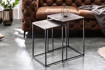 Handgemaakte bijzettafel set van 2 ELEMENTS 40cm, Ophalen of Verzenden, Nieuw