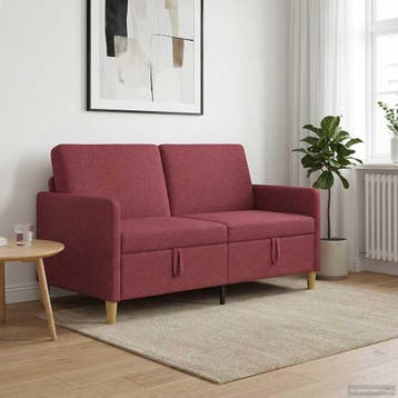 vidaXL Bank met opslag Wijnrood 152 x 78 x 87 cm Polyester, Huis en Inrichting, Banken | Bankstellen, Verzenden, Nieuw, Kunststof