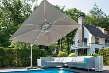 4 Seasons Outdoor Siesta PREMIUM 300 x 300 taupe, wit frame, Ophalen of Verzenden, Nieuw