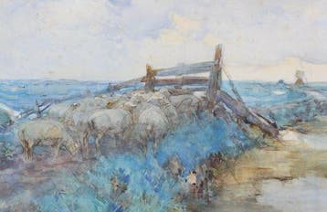 Willem Hendrik van der Nat (1864–1929) - Schapen op de wal