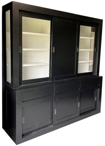 Buffetkast zwart Schagen 220cm dichte middendeur, Ophalen of Verzenden, Nieuw