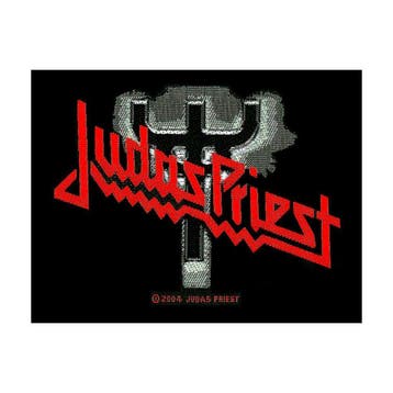 Judas Priest - Logo/Fork - Patch officiële merchandise, Ophalen of Verzenden, Nieuw, Kleding