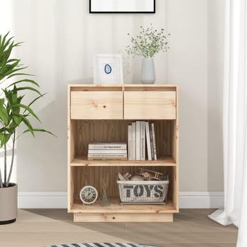 vidaXL Wandkast 60x34x75 cm massief grenenhout, Verzenden, Nieuw, 50 tot 100 cm, Minder dan 100 cm