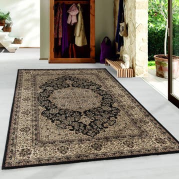 Perzisch Tapijt | Kashmir | Ornamenteel | Zwart | 240x340 cm, Verzenden, Nieuw