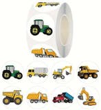 Sluitstickers trekkers tractor grondverzet beloning rond, Ophalen of Verzenden, Nieuw